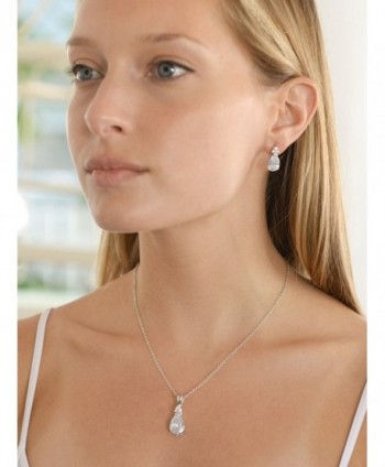 Mariell Pear Shaped Zirconia Necklace Bridesmaids