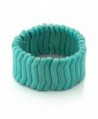 7.5" Simulated Turquoise Howlite Beads Stretchy Bangle Bracelet 30MM - CA1173TD43D