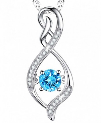 Birthday Birthstone Aquamarine Swarovski Anniversary - Aquamarine Infinity Birthstone Necklace - C0187SRWHC5