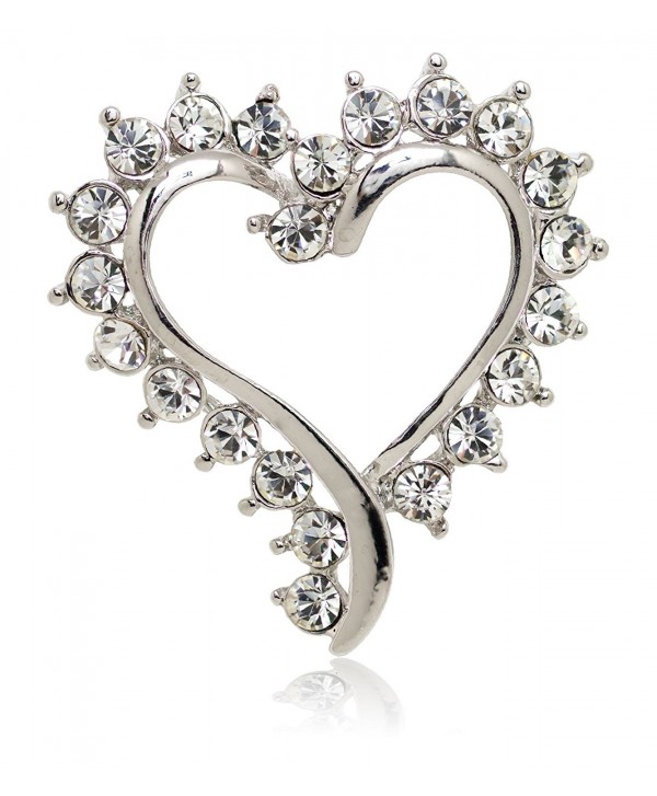 Akianna Swarovski Element Crystals Valentine Heart Pin Brooch - Clear - CT12BVLE0NV