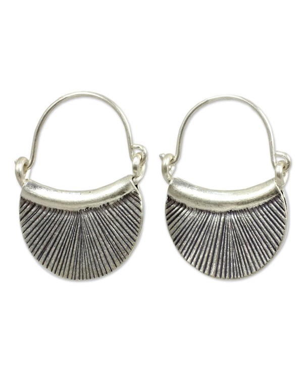NOVICA .950 Fine Silver Handmade Hinged Endless Hoop Earrings with Oxidized Finish- 'Diva' - CL114BRTO4X