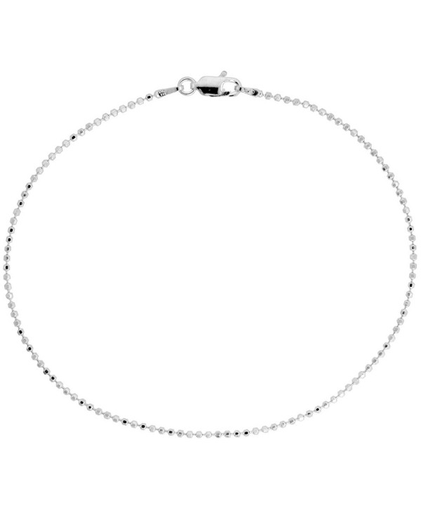 Sterling Silver Faceted Pallini Bead Ball Chain Necklaces & Bracelets 1.5mm Nickel Free Italy- 7-30 inch - CQ114GQQ36B
