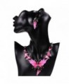 Fabal Women's Elegant Vintage Butterfly Necklace Statement Earrings Jewelry Set - Red - CT182DGTSI7