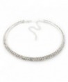 2-Row Austrian Crystal Choker Necklace (Silver Plated) - CC115AW9LAD