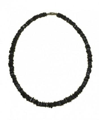 Native Treasure - 20" Dark Chips Puka Shell High Quality Jewelry Necklace - C011CC3XKLB