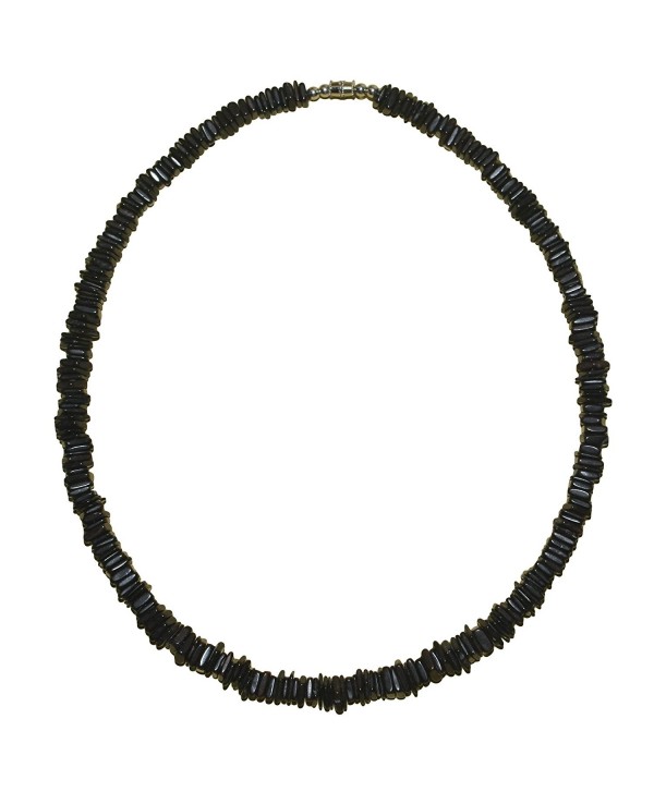 Native Treasure - 20" Dark Chips Puka Shell High Quality Jewelry Necklace - C011CC3XKLB